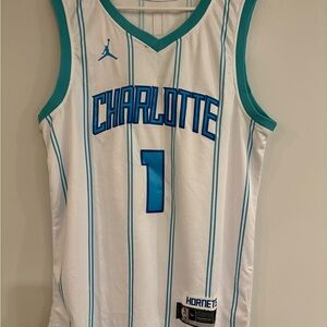 Jordan LaMelo Ball #1 Charlotte Hornets Jersey White Teal Size 54 XL Mens